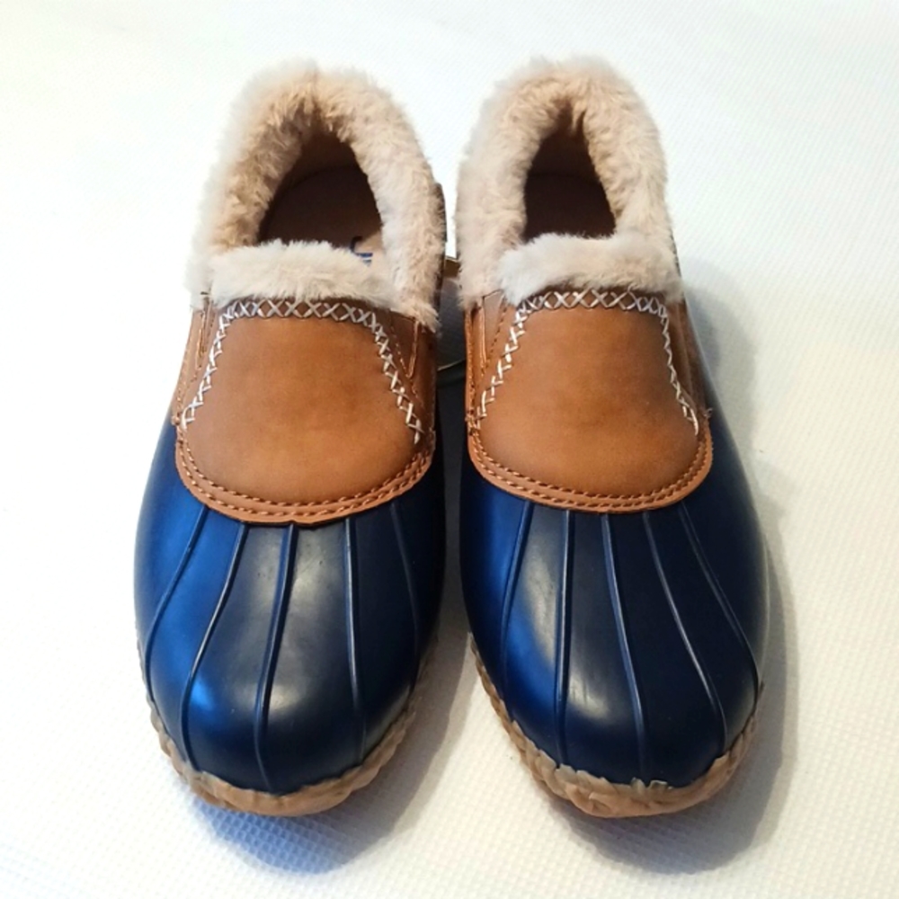JBU by Jambu Tan and Navy Waterproof Duck Shoes Size 10